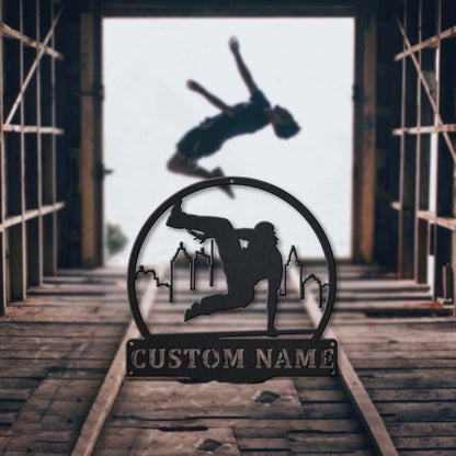 Personalized Parkour Monogram Metal Sign Art, Custom Parkour Metal Sign, Hobbie Gifts, Sport Gift, Birthday Gift, Laser Cut Metal Signs Custom Gift Ideas