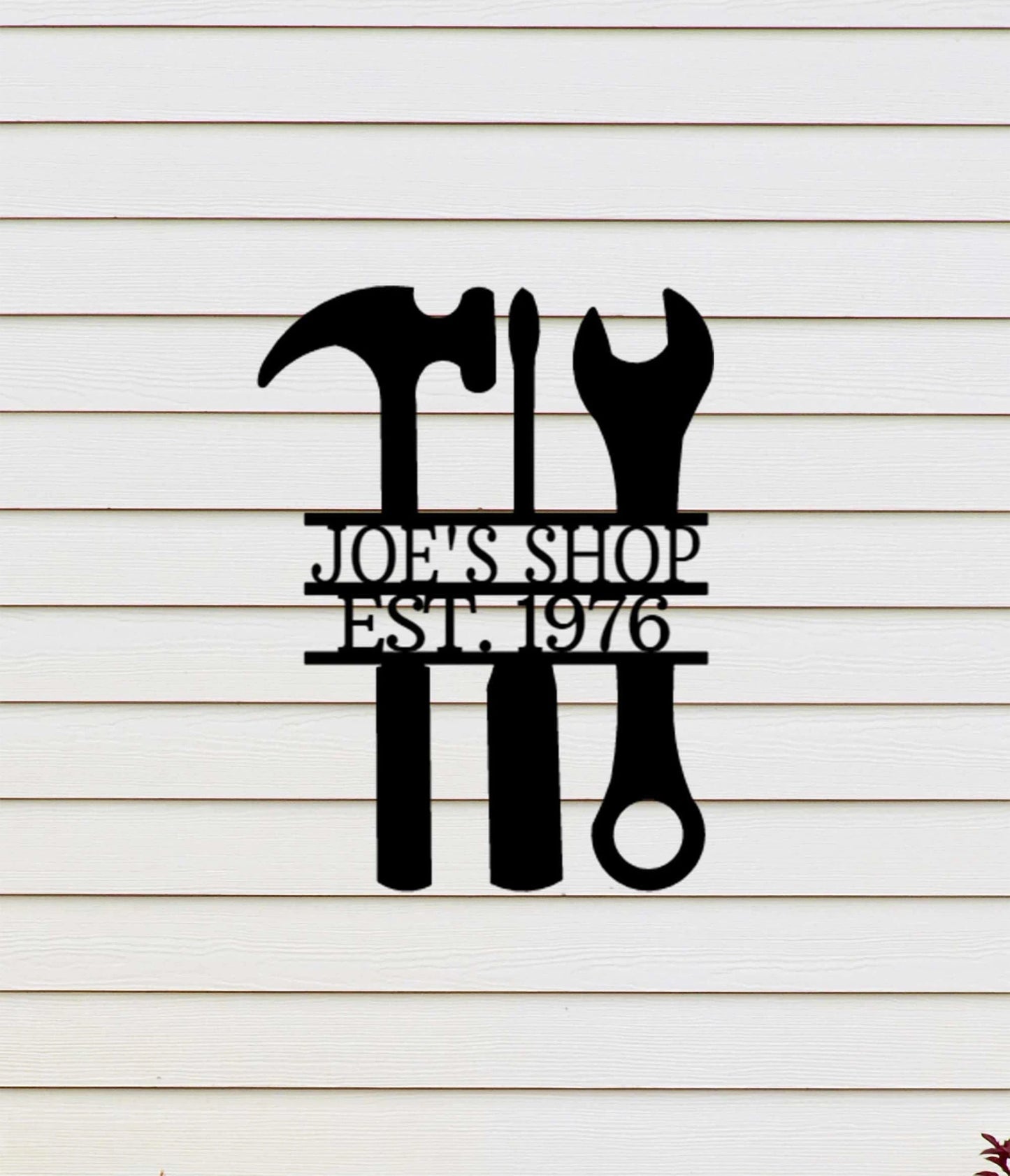 The Garage Personalized Indoor Outdoor Steel Wall Art Sign Father's Day Dad Husband Grandfather Son Brother Man Cave Tool Shed Workshop Laser Cut Metal Signs Custom Gift Ideas