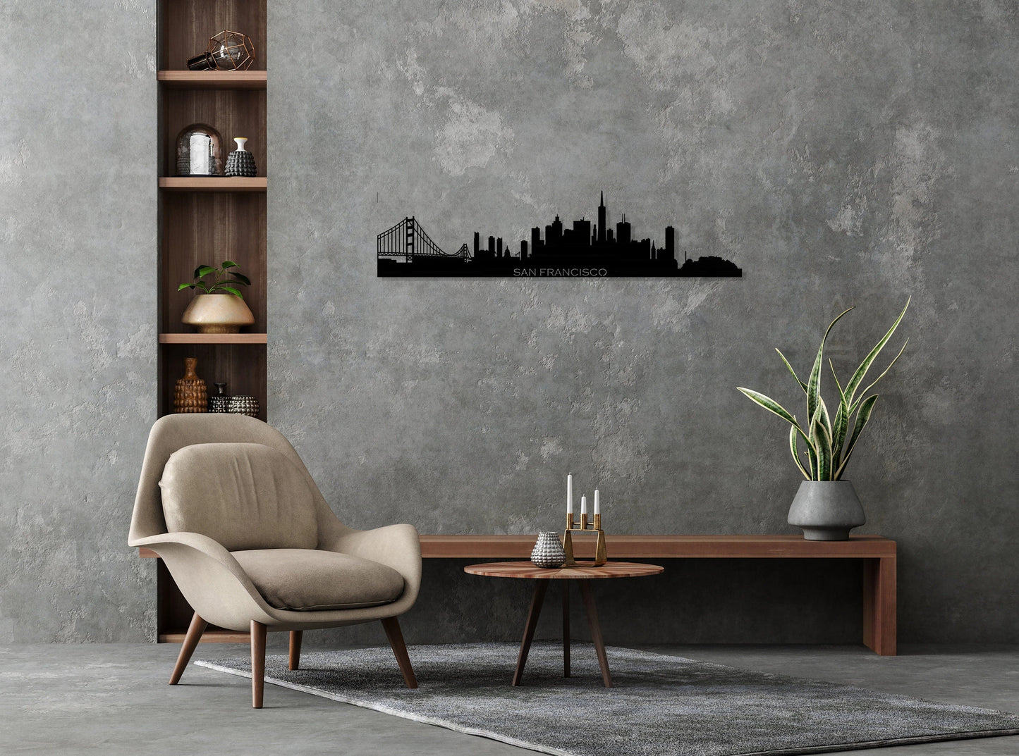 San Francisco City Silhouette Metal Wall Art, San Francisco Skyline Metal Wall Decor, Home Living Room Decoration, Wall Hangings,, Metal Laser Cut Metal Signs Custom Gift Ideas