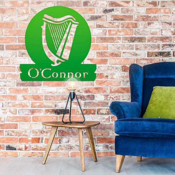 Celtic Harp Monogram Cut Metal Sign Metal House Sign