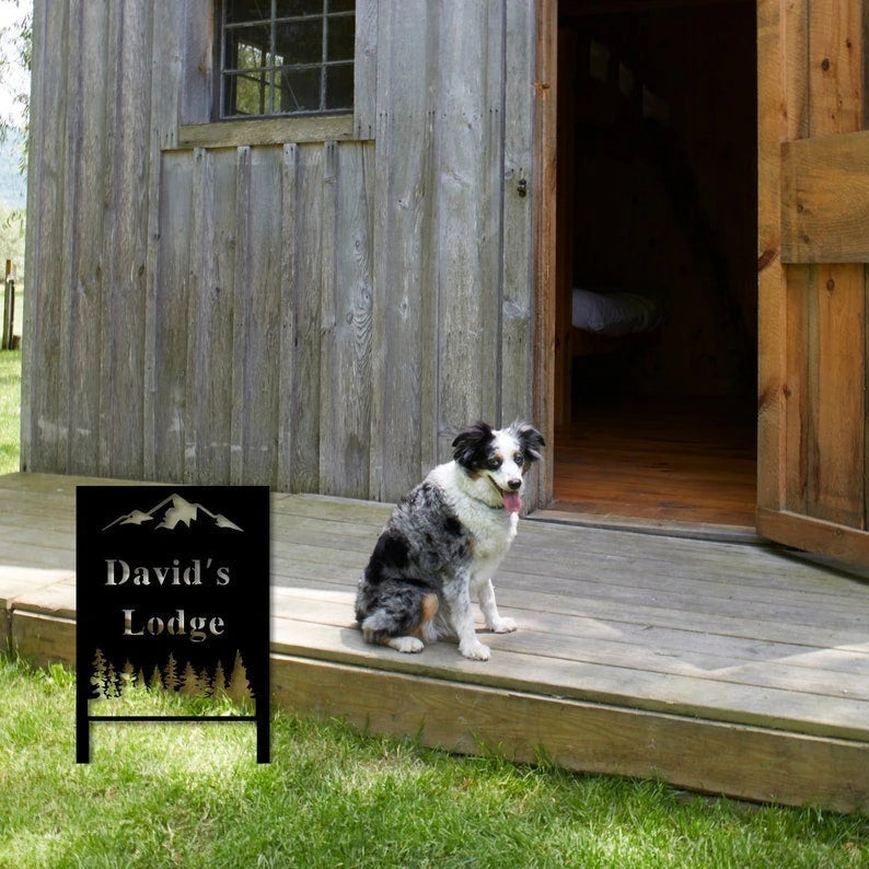 Custom Cabin Sign Metal Address Sign Mountain Home Sign Outdoor Family Name Sign Outdoor Decor Metal Sign Personalized Ranch Sign