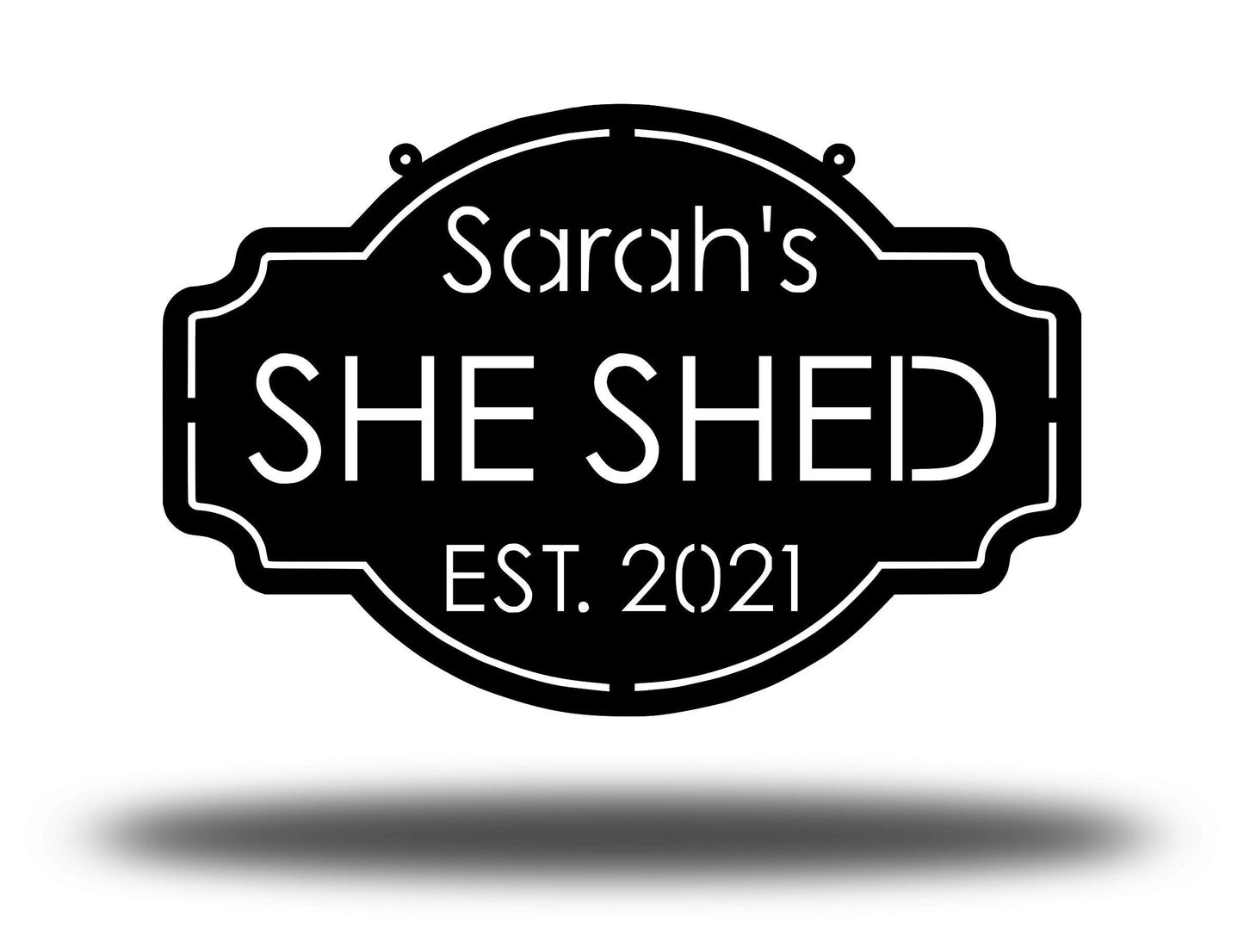 Personalized She Shed Sign, Est Sign, Custom She Shed Gift Idea, She Shed Wall Decor, Gift For Wife, Craft Room Decor Laser Cut Metal Signs Custom Gift Ideas