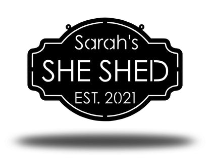 Personalized She Shed Sign, Est Sign, Custom She Shed Gift Idea, She Shed Wall Decor, Gift For Wife, Craft Room Decor Laser Cut Metal Signs Custom Gift Ideas