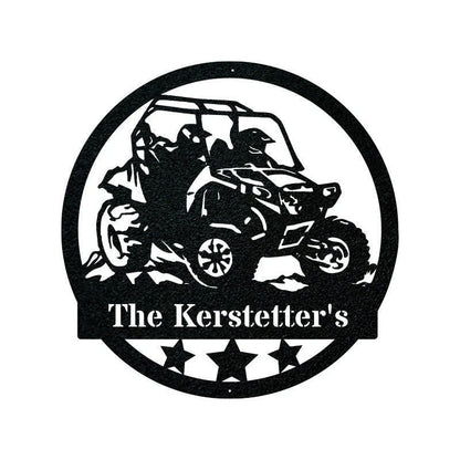 Sidebyside Personalized Family Name, Atv Off Road Metal Laser Cut Metal Signs Custom Gift Ideas