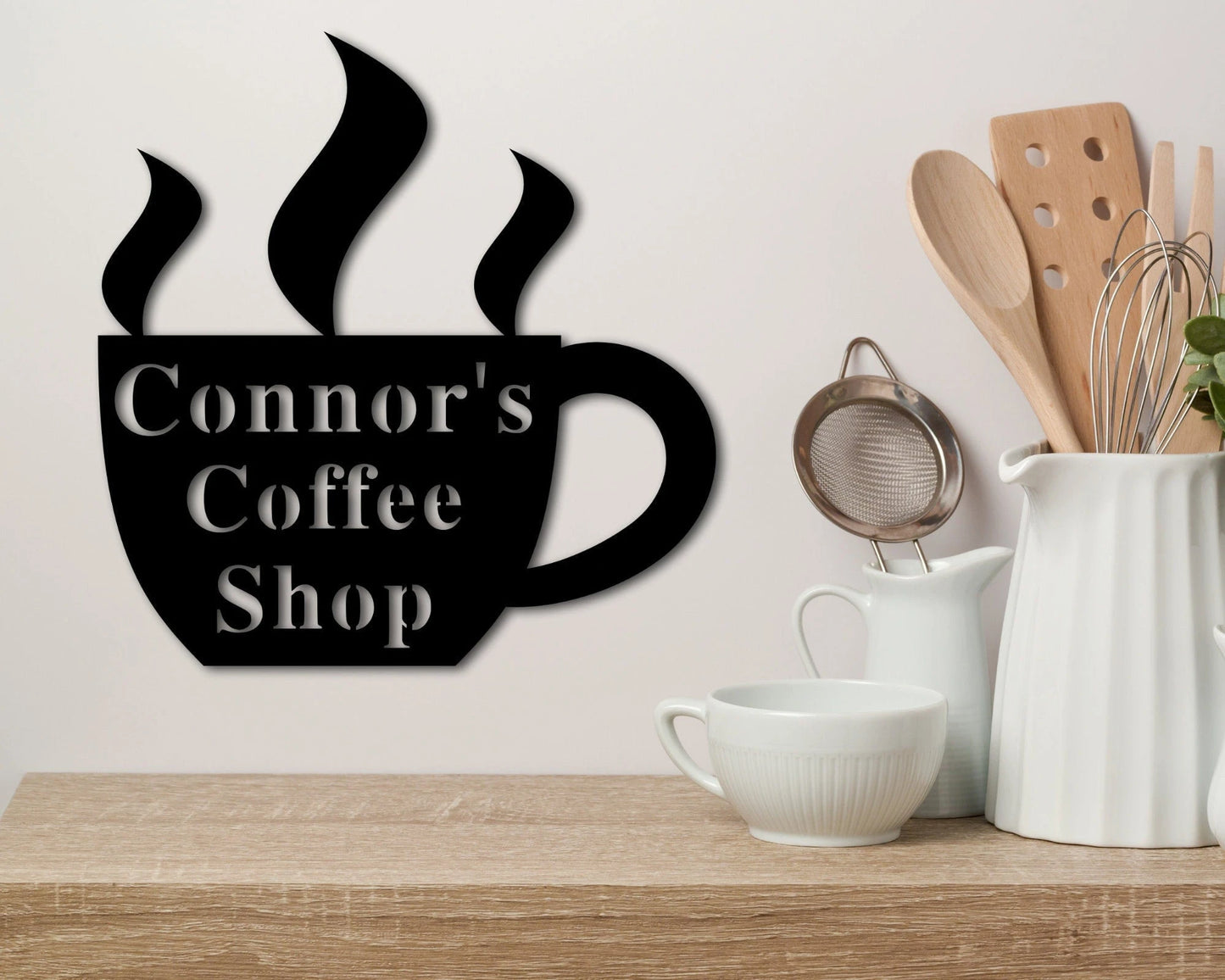 Coffee Bar Metal Sign, Custom Coffee Shop Sign, Personalized Coffee Sign, Coffee Metal Art, Kitchen Wall Decor, Coffee Business Sign Laser Cut Metal Signs Custom Gift Ideas