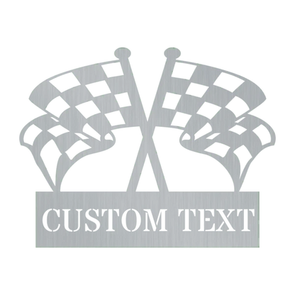 Checkered Flag Monogram Customized Metal Signs, Custom Metal Sign, Custom Signs, Metal Sign, Metal Laser Cut Metal Signs Custom Gift Ideas