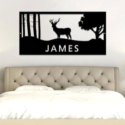 Personalized Deer Sign, Last Name Deer Sign, Front Porch Sign, Custom Deer Sign, Deer Decor, Deer Sign Laser Cut Metal Signs Custom Gift Ideas