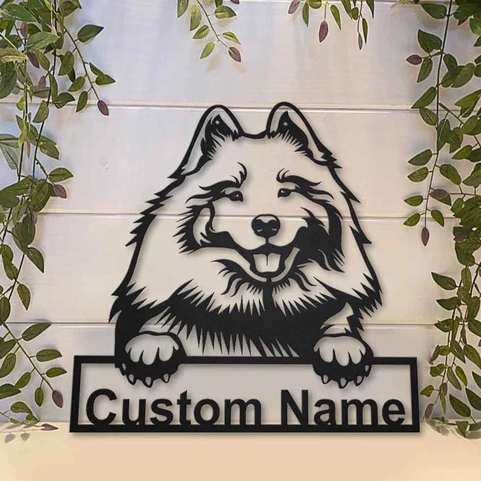 Personalized Keeshond Dog Metal Sign Art, Custom Keeshond Dog Metal Sign, Birthday Gift, Animal Funny, Father's Day Gift, Laser Cut Metal Signs Custom Gift Ideas