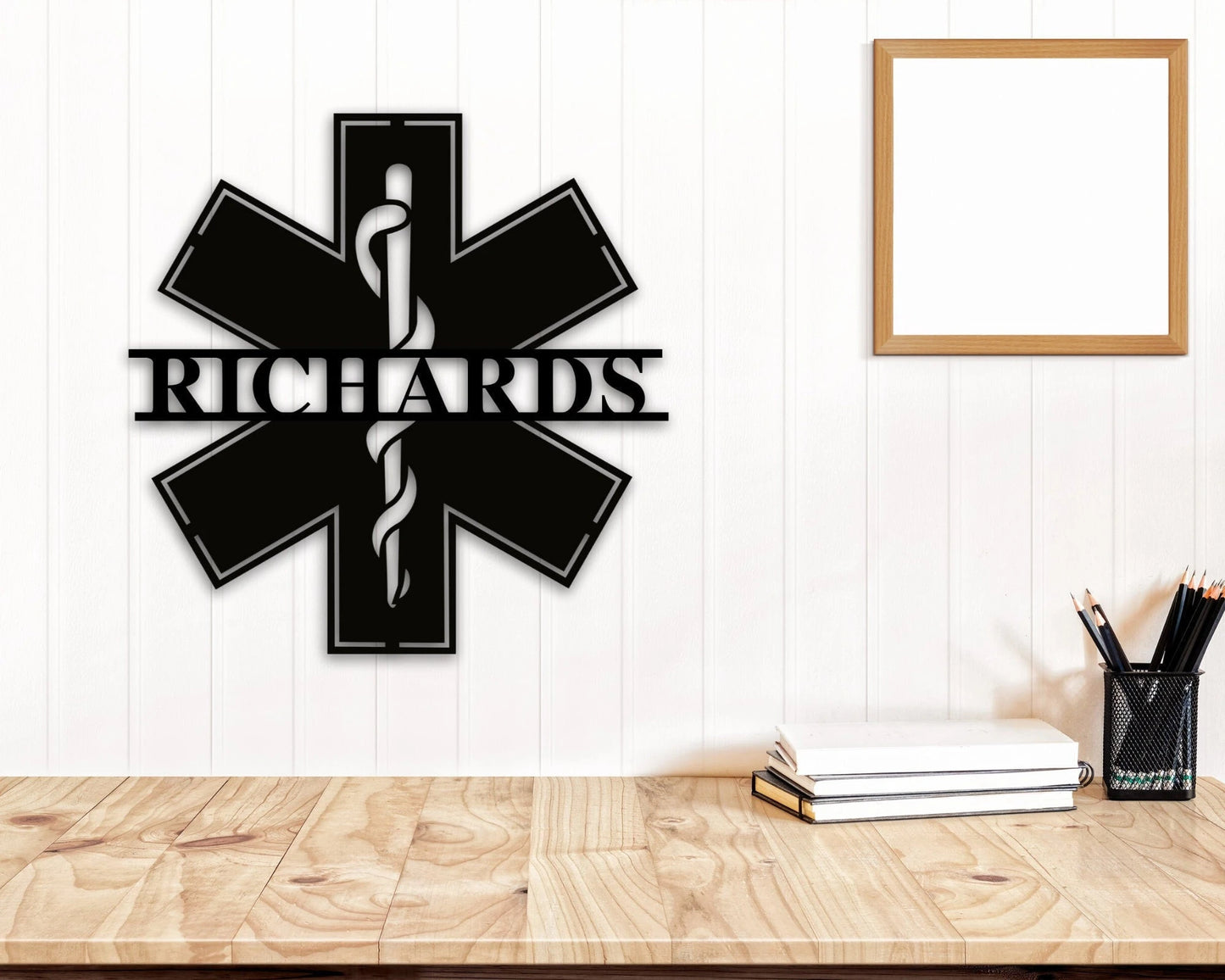 Star Of Life Badge Metal Name Sign, Emt Badge Decor, Custom Metal Name Sign, Emt Personalized Name Sign, Custom Gift Ideas For Paramedic Laser Cut Metal Signs Custom Gift Ideas
