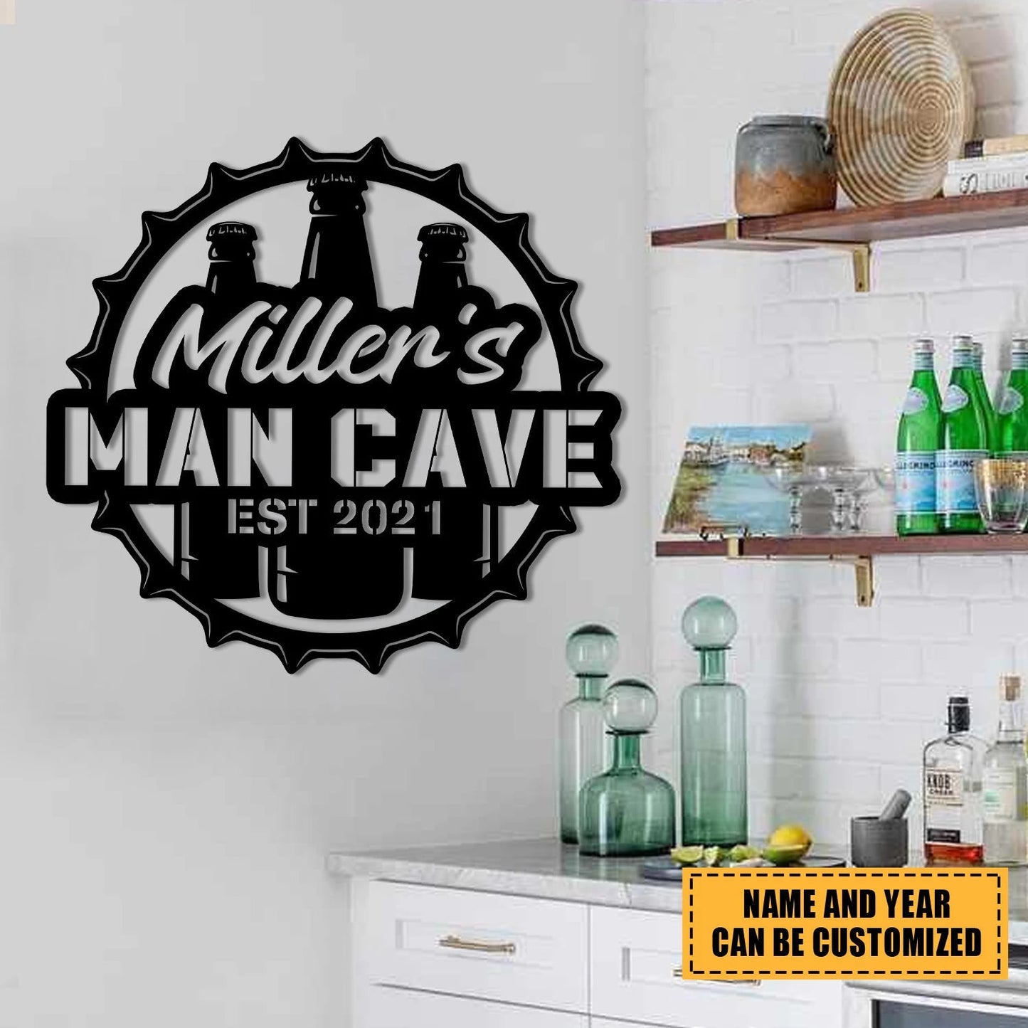 Personalized Beer Man Cave Metal Bar Sign, Metal Laser Cut Metal Signs Custom Gift Ideas