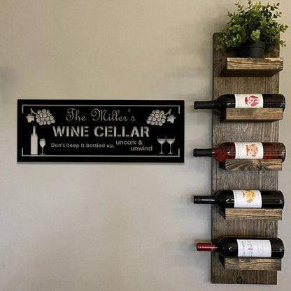 Grape Cellar Wine Metal Bar Sign, Custom Pub, Lounge, Caf Decor, Wedding, Anniversary Art Gift For Him her, Metal Laser Cut Metal Signs Custom Gift Ideas