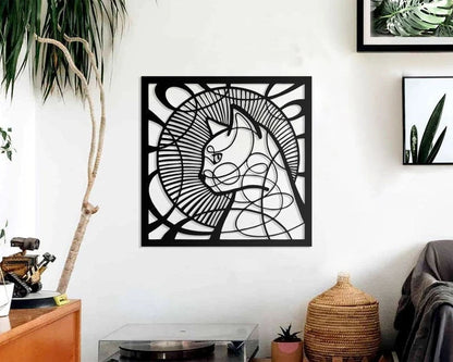 Beautiful Cat circle vintage Cut Metal Sign Laser Cut Metal Signs Custom Gift Ideas