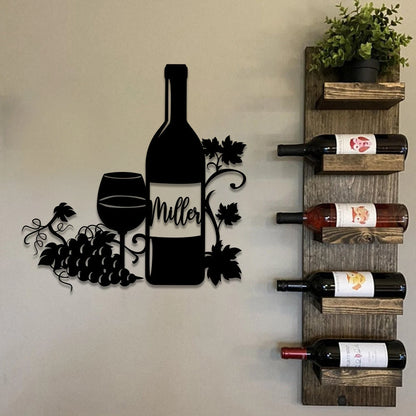 Personalized Grape Cellar Wine Metal Bar Sign, Pub, Tap, Caf, Home Decor, Wedding, Anniversary Art Gift For Him her, Metal Laser Cut Metal Signs Custom Gift Ideas