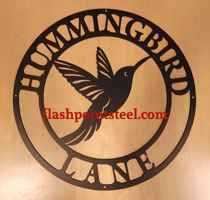 Hummingbird Sign, Bird, Entrance Sign, Wall Decor, Plasma Cut Steel Sign, Welcome Sign, Personalized Sign, Home Decor, Garden Sign Laser Cut Metal Signs Custom Gift Ideas