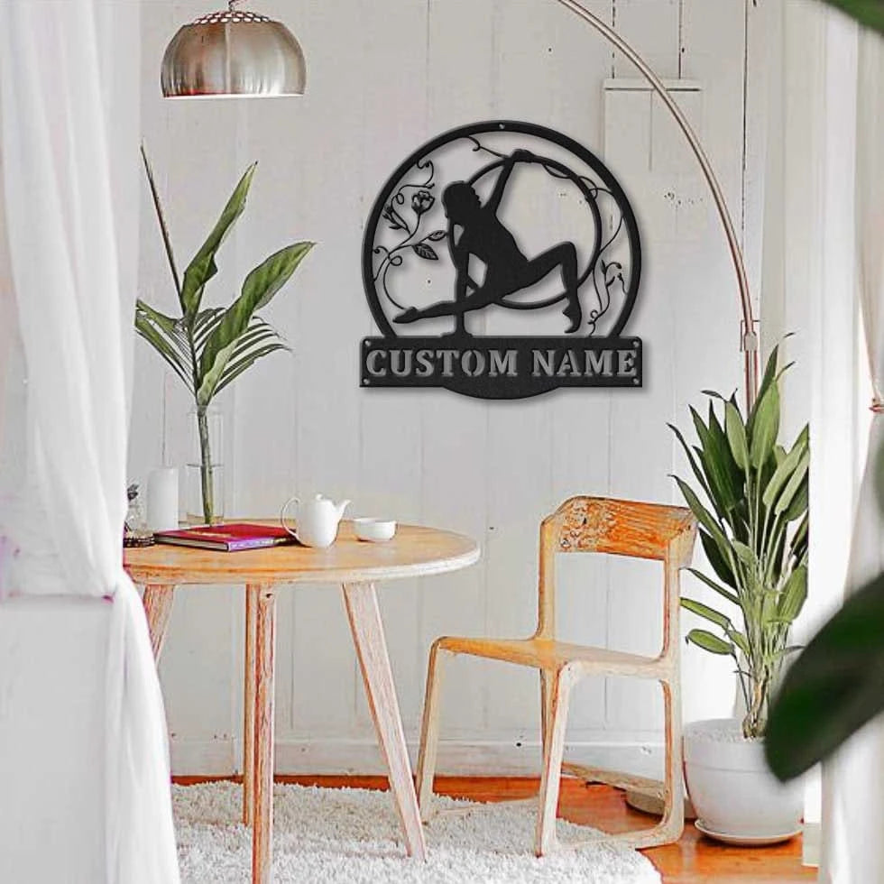 Personalized Hula Hoop Monogram Metal Sign Art ,custom Hula Hoop Metal Sign, Hula Hoop Lover Sign Decoration For Living Room, Laser Cut Metal Signs Custom Gift Ideas