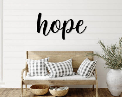 Hope Metal Word Art, Kembara Script Word Art, Indoor Outdoor Hope Metal Sign, Farmhouse Decor, Hope Word Art, Metal Art Laser Cut Metal Signs Custom Gift Ideas