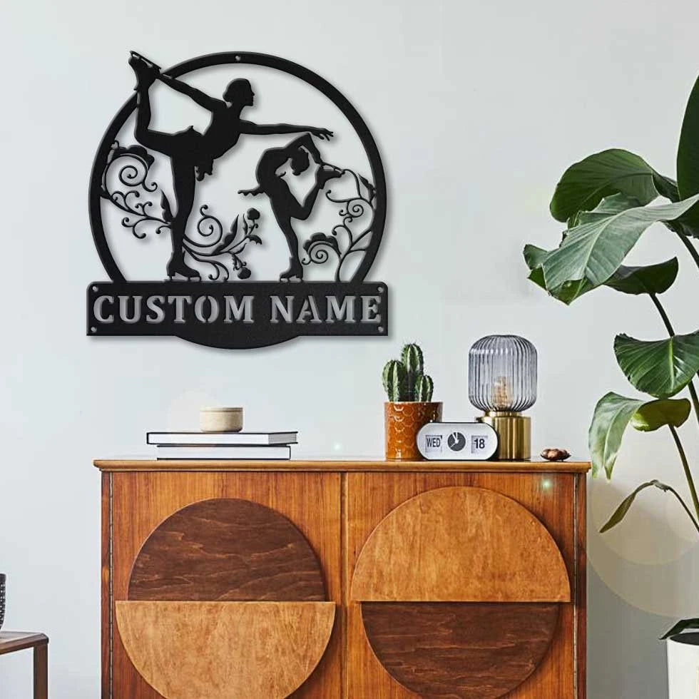 Personalized Figure Skating Sport Monogram Metal Sign Art, Custom Figure Skating Sport Metal Sign, Hobbie Gifts, Sport Gift Laser Cut Metal Signs Custom Gift Ideas