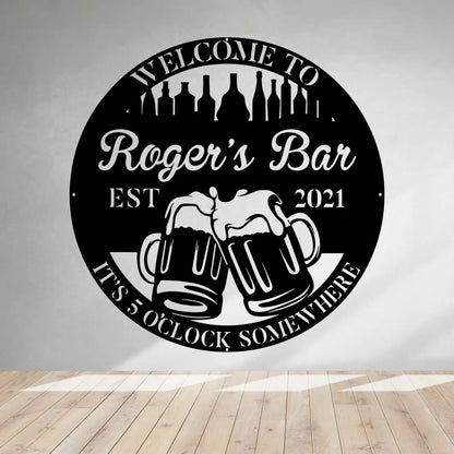 Personalized Beer Metal Bar Sign, Pub, Home Wall Decor, Wedding Art Gift For Him her, Metal Laser Cut Metal Signs Custom Gift Ideas