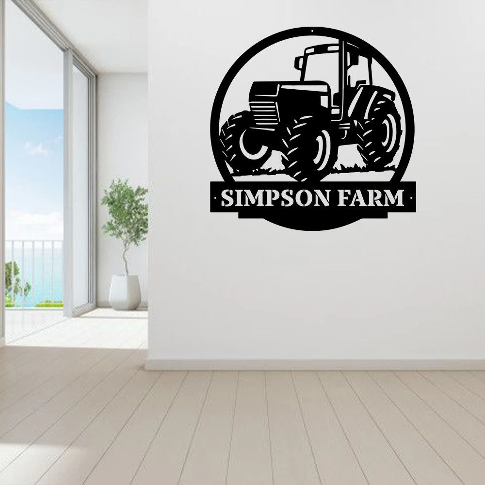 Farm Tractor Monogram, Cut Metal Sign, Metal Wall Art, Metal House Sign Laser Cut Metal Signs Custom Gift Ideas