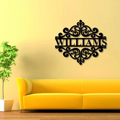 Personalized Family Name Metal Sign, Metal Family Wall Decor, Last Name Metal Sign, Door Hanger, Housewarming Gift, Wedding Gift For Bridal Laser Cut Metal Signs Custom Gift Ideas