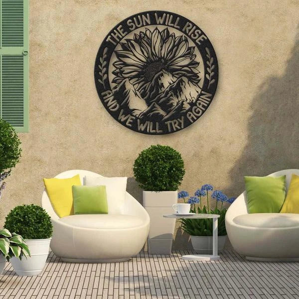 Sunflower Lovers The Sun Will Rise Metal Wall Art Cut Metal Sign Laser Cut Metal Signs Custom Gift Ideas