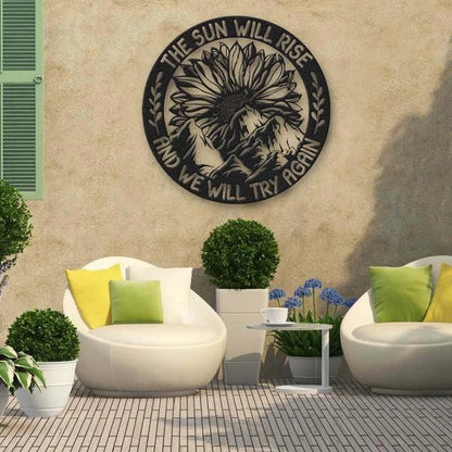 Sunflower Lovers The Sun Will Rise Metal Wall Art Cut Metal Sign Laser Cut Metal Signs Custom Gift Ideas