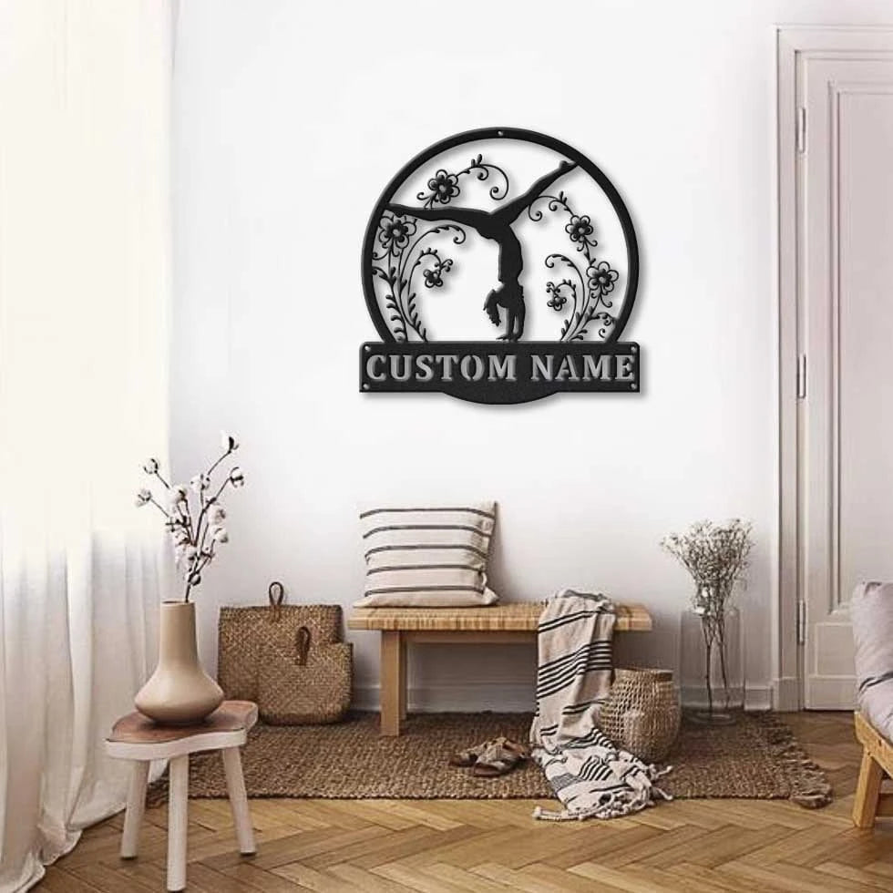 Personalized Tumbling Monogram Metal Sign Art, Custom Tumbling Monogram Metal Sign, Hobbie Gifts, Sport Gift, Birthday Gift, Laser Cut Metal Signs Custom Gift Ideas