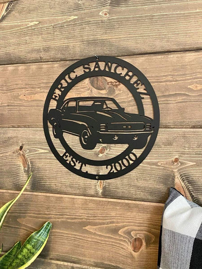 Personalized 1969 Chevrolet Camaro Sign, Cut Metal Sign, Metal Wall Art, Metal House Sign Laser Cut Metal Signs Custom Gift Ideas