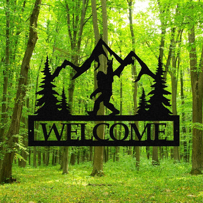 Custom Any Text Bigfoot Say Hi Metal Art, Cabin Decor, Camping Gift Laser Cut Metal Signs Custom Gift Ideas
