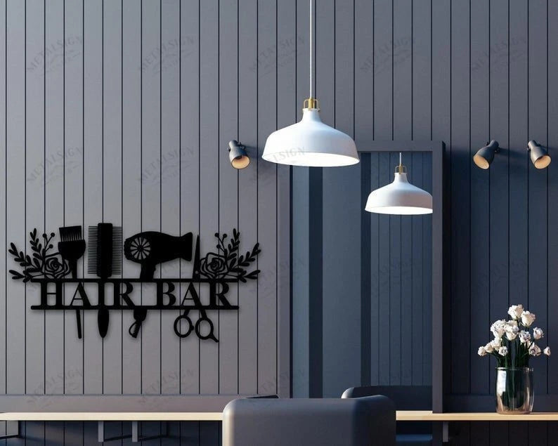 Personalized Hair Salon Sign, Cut Metal Sign, Metal Wall Art, Metal House Sign Laser Cut Metal Signs Custom Gift Ideas