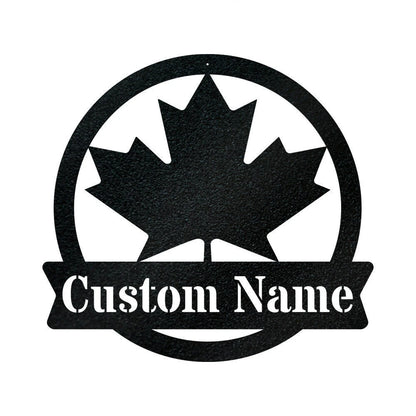 Maple Leaf Monogram Canada Metal Sign, Personalized Home Decor, Maple Leaf Monogram Sign, Family Address Sign, Family Sign, Canadian Gift Laser Cut Metal Signs Custom Gift Ideas