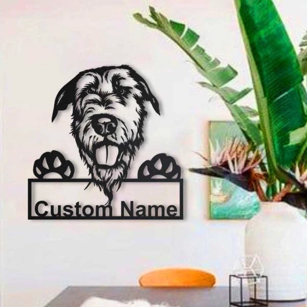 Irish Wolfhound Personalized Metal Wall Decor, Cut Metal Sign, Metal Wall Art, Metal House Sign Laser Cut Metal Signs Custom Gift Ideas