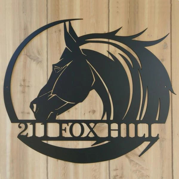 Horse Head Art Custom Name Personalized Horse Metal Sign, Horseshoe Art, Western Decor, Housewarming Gift, Farmhouse Decor Metal Wall Art Laser Cut Metal Signs Custom Gift Ideas