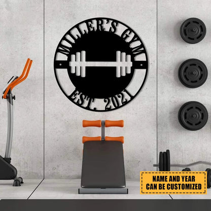 Metal Gym Sign, Custom Fitness Center, Home Wall Decor, Wedding, Anniversary Art Gift For Him her, Metal Laser Cut Metal Signs Custom Gift Ideas
