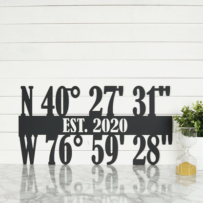 Custom Gps Coordinates Sign Latitude Longitude Signs Laser Cut Metal Signs Custom Gift Ideas