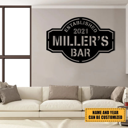 Metal Bar Sign, Custom, Tap, Lounge, Caf, Home Wall Decor, Wedding, Anniversary Art Gift For Him her, Metal Laser Cut Metal Signs Custom Gift Ideas