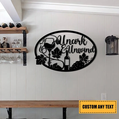 Grape Cellar Wine Metal Bar Sign, Custom Pub, Tap, Lounge, Caf, Home Wall Decor, Wedding, Anniversary Art, Metal Laser Cut Metal Signs Custom Gift Ideas