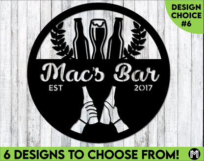 Welcome To The Bar Sign, Metal, Custom Bar Sign, Personalized Bar Sign, Made To Order Bar Sign, Pub Sign, Home Bar Signs Laser Cut Metal Signs Custom Gift Ideas