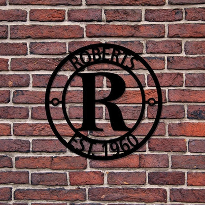 Personalized Family Name Metal Sign Metal Monogram Sign Housewarming Gift Door Hanger Wedding Gift Metal Name Sign Outdoor Metal Signs