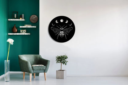 Bee And Moon Metal Wall Decor, Metal Wall Art, Housewarming Gift, Home Decor, Office Decor, Interior Design, Metal Laser Cut Metal Signs Custom Gift Ideas