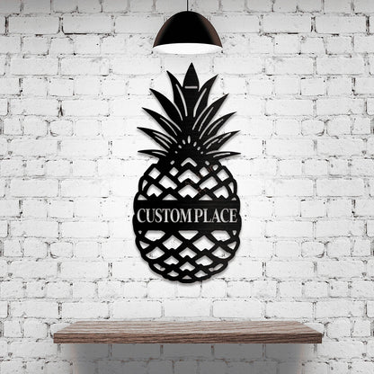 Hello Pineapple Front Door Sign Cut Metal Sign Metal House Sign