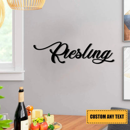 Riesling Wine Metal Bar Sign, Pub, Tap, Wall Decor, Wedding Art Gift For Him her, Metal Laser Cut Metal Signs Custom Gift Ideas