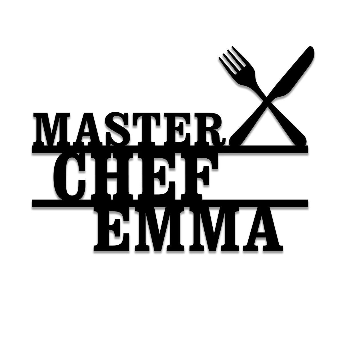 Personalized Name Cooking Master Chef Metal Sign, Custom Restaurant, Home Kitchen, Metal Laser Cut Metal Signs Custom Gift Ideas