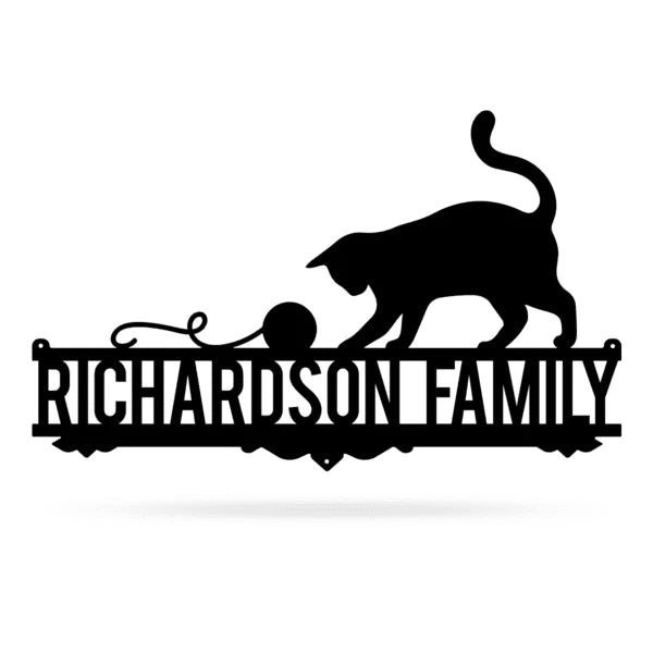 Cat Lovers Monogram Cut Metal Sign Metal House Sign