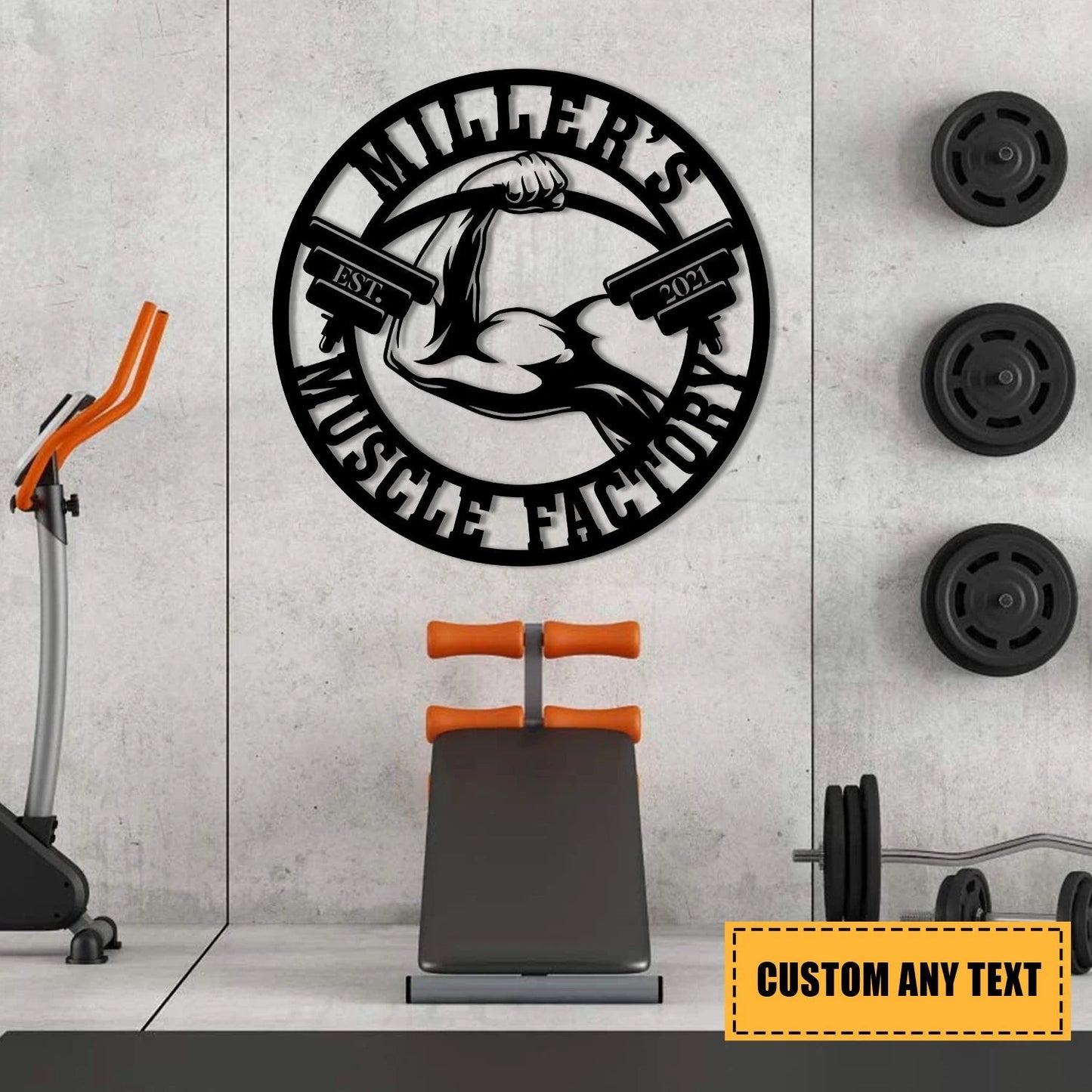 Personalized Metal Gym Sign, Fitness, Cross Fit Club, Home Decor, Anniversary Art Gift For Him her, Metal Laser Cut Metal Signs Custom Gift Ideas