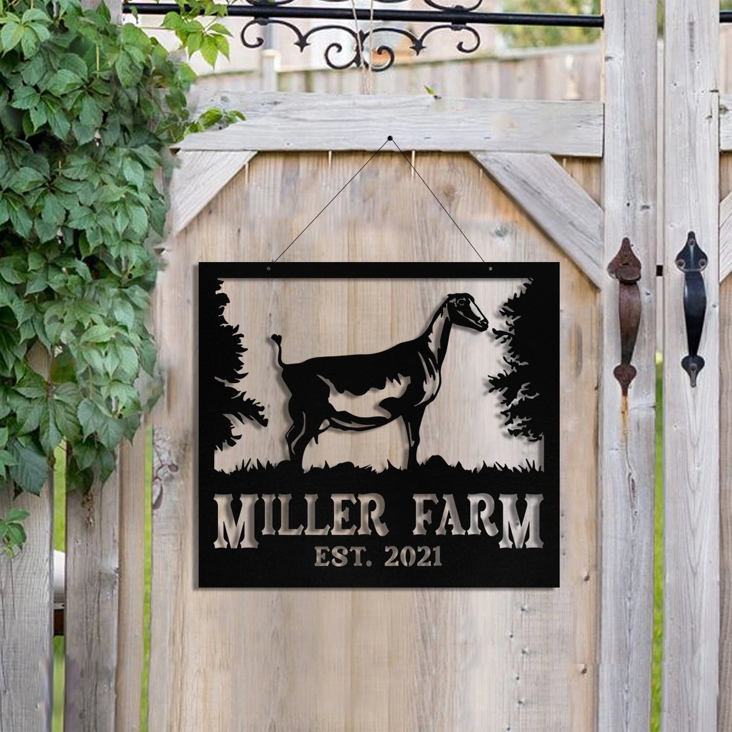 Personalized Metal Farm Sign Lamancha Goat, Metal Laser Cut Metal Signs Custom Gift Ideas