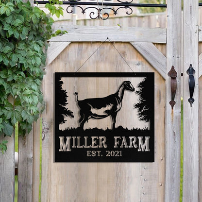 Personalized Metal Farm Sign Lamancha Goat, Metal Laser Cut Metal Signs Custom Gift Ideas