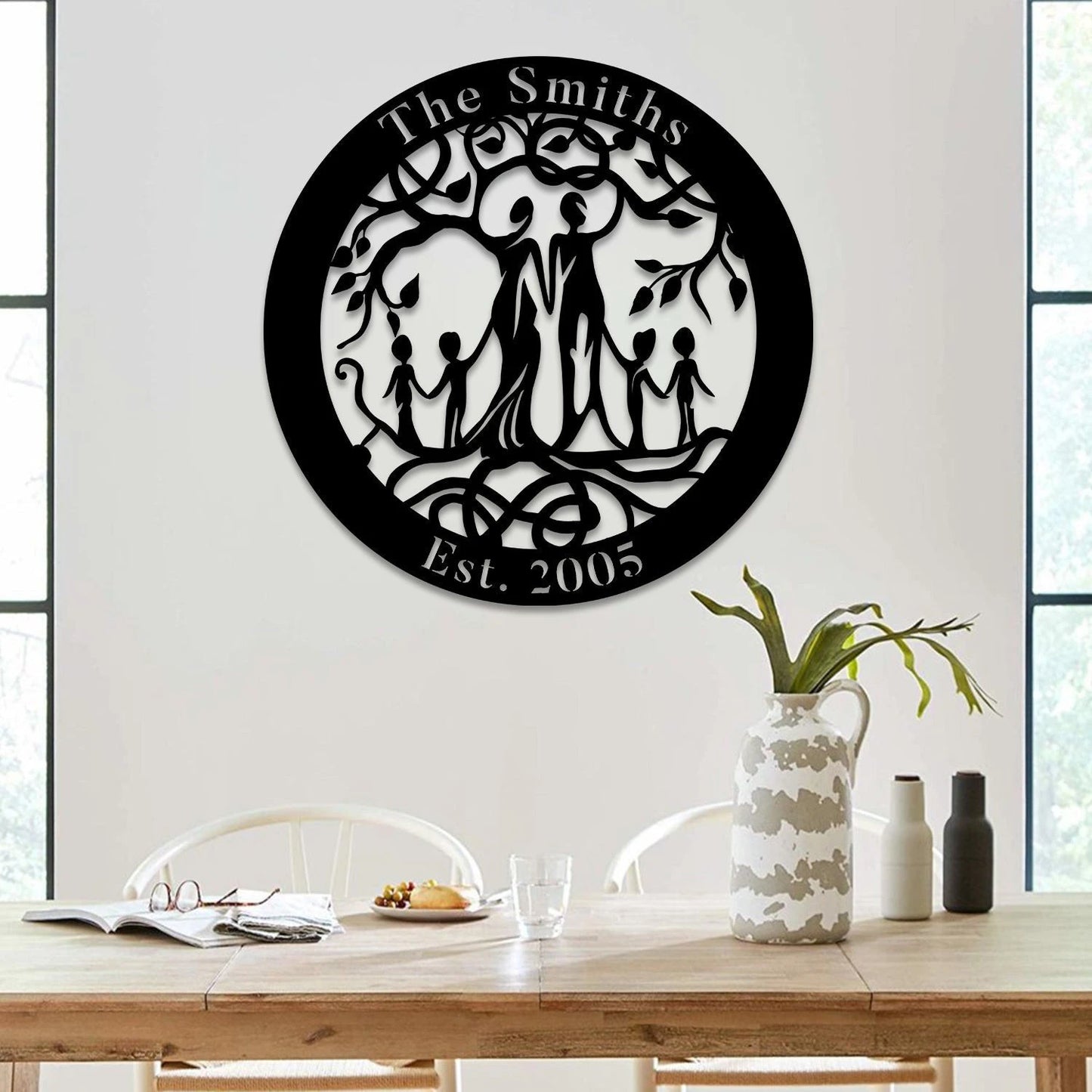 Custom Family Members Tree Of Life Metal Sign, Housewarming Plaque Laser Cut Metal Signs Custom Gift Ideas