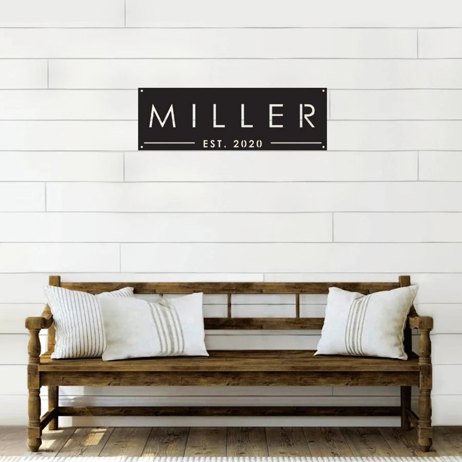 Family Name Est Metal Sign