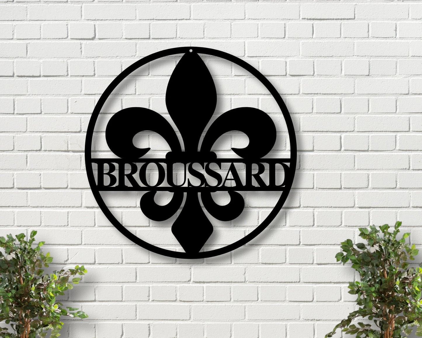 Fleur De Lis Personalized Family Name Sign Housewarming Gift Door Hanger Wedding Gift Metal Sign Fathers Day Gift Last Name Sign, Laser Cut Metal Signs Custom Gift Ideas
